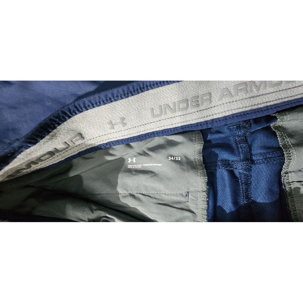 Men's Under Armour Golf Pant Polyester Flat Front Solid Blue Navy Size 34 x 32 - Picture 5 of 7